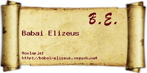Babai Elizeus névjegykártya
